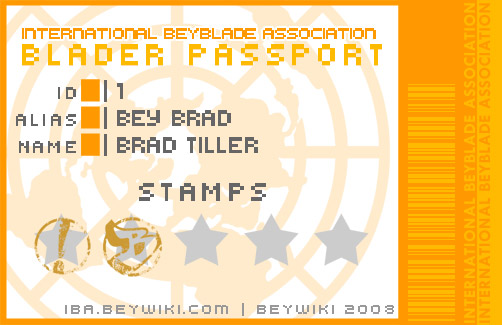 A sample Blader Passport